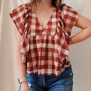 Melrose and Market Buffalo Plaid Top
